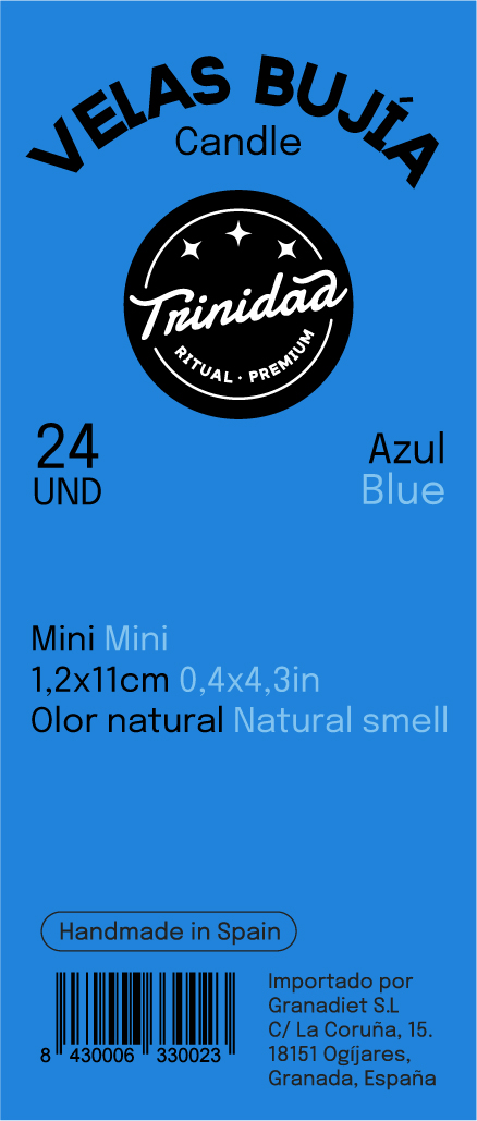 etiqueta bujia azul oscuro